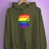 LGBTQ Pride Flag Ripped Reveal Hoodie - Army